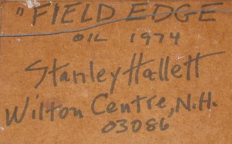 Stanley Hallett
                      inscription