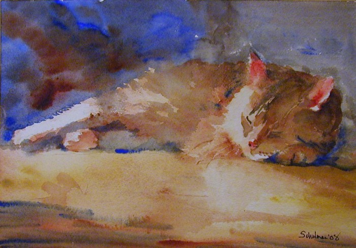 "Sleeping tabby" Miriam Schulman
